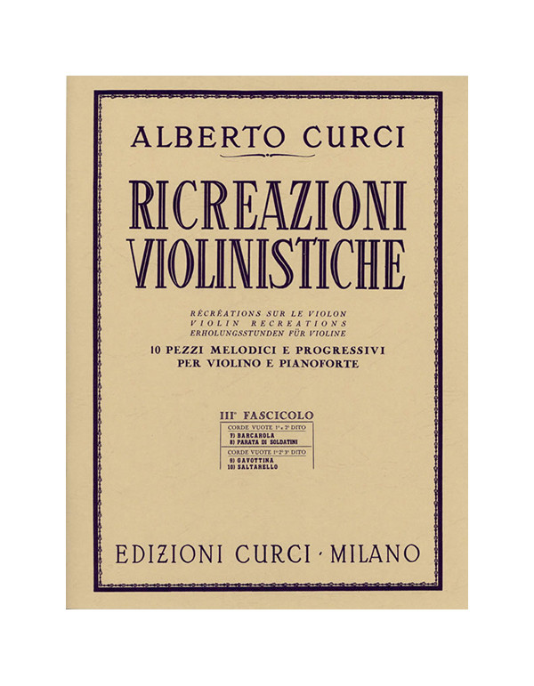 RICREAZIONI VIOLINISTICHE FASCICOLO III - CURCI