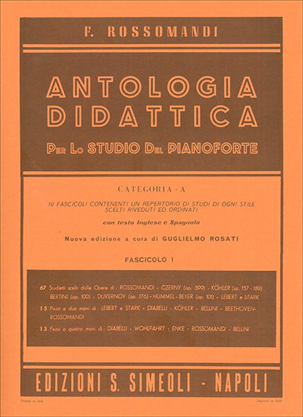 ANTOLOGIA DIDATTICA CATEGORIA A PER PIANOFORTE FASCICOLO 1 - ROSSOMANDI