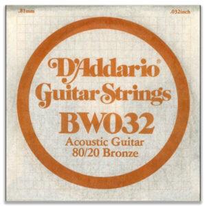 CORDA PER CHITARRA ACUSTICA 80-20 BRONZE STRINGS BW 032 D' ADDARIO